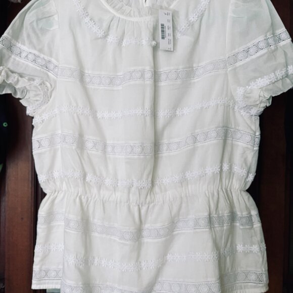 NWT J CREW DAISY CHAIN PEPLUM TOP SIZE S - Picture 2 of 3